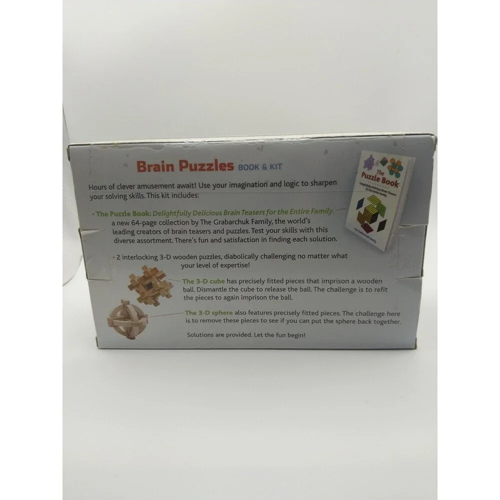 Brain Puzzles- Set Of 2 Wooden Puzzles —Mud Puddle inc. Book & Kit. New 2015 NOS